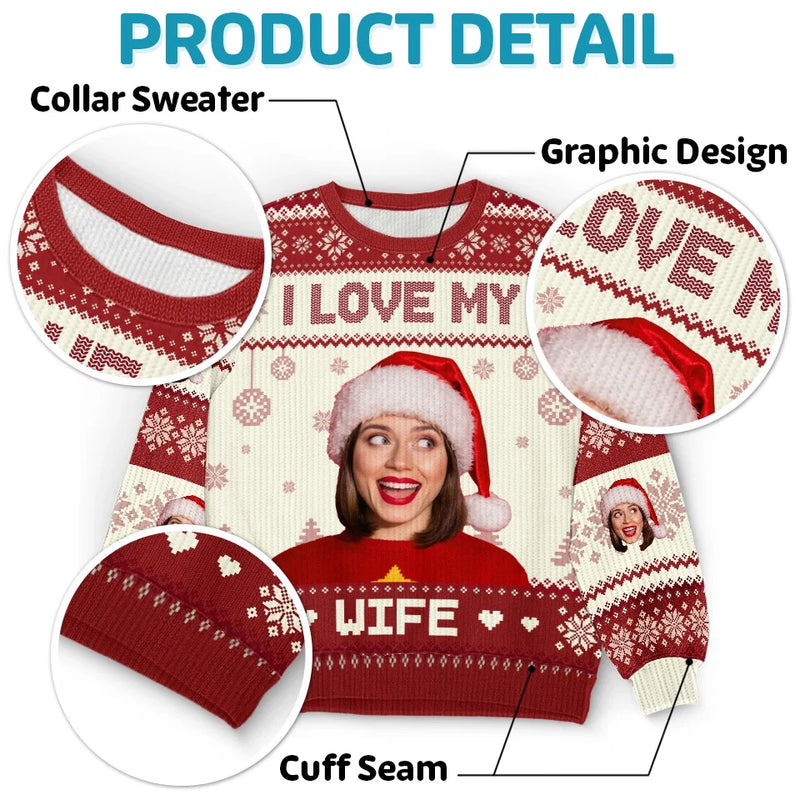Custom Photo Holidays Are Better With You By My Side - Couple Personalized Custom Ugly Sweatshirt - Unisex Wool Jumper - Christmas Gift For Husband Wife, Anniversary