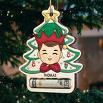 Custom Name Christmas Elf Gifts for Kids - Personalized Money Holder Ornament