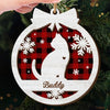 What A Greater Gift Than The Love Of A Cat - Memorial Personalized Custom Shaped 2 Layered Wood Christmas Ornament - Christmas Gift, Sympathy Gift For Pet Owners, Pet Lovers