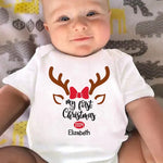 Custom Name My First Christmas Gifts for Baby - Personalized Baby Onesies