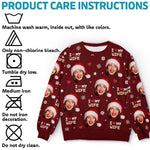 Custom Photo Together Is The Best Place To Be This Christmas - Couple Personalized Custom Ugly Sweatshirt - Unisex Wool Jumper - Christmas Gift For Husband Wife, Anniversary