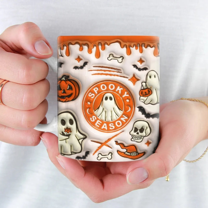 A Haunted Home Is A Happy Home - Family 3D Inflated Effect Printed Mug - Halloween Gift For Family Members