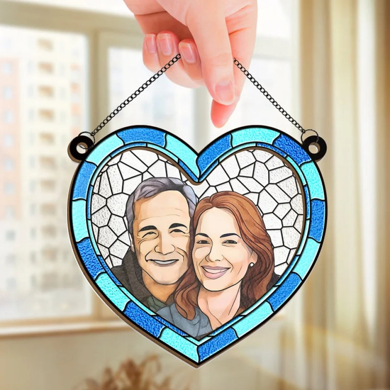 Custom Photo The Best Things In Life Are Better With You - Couple Personalized Window Hanging Suncatcher Ornament - Gift For Husband Wife, Anniversary