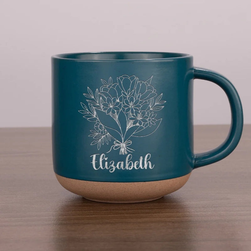 Our Friendship Blossoms Like A Garden In Spring - Bestie Personalized Custom Pottery Mug - Gift For Best Friends, BFF, Sisters