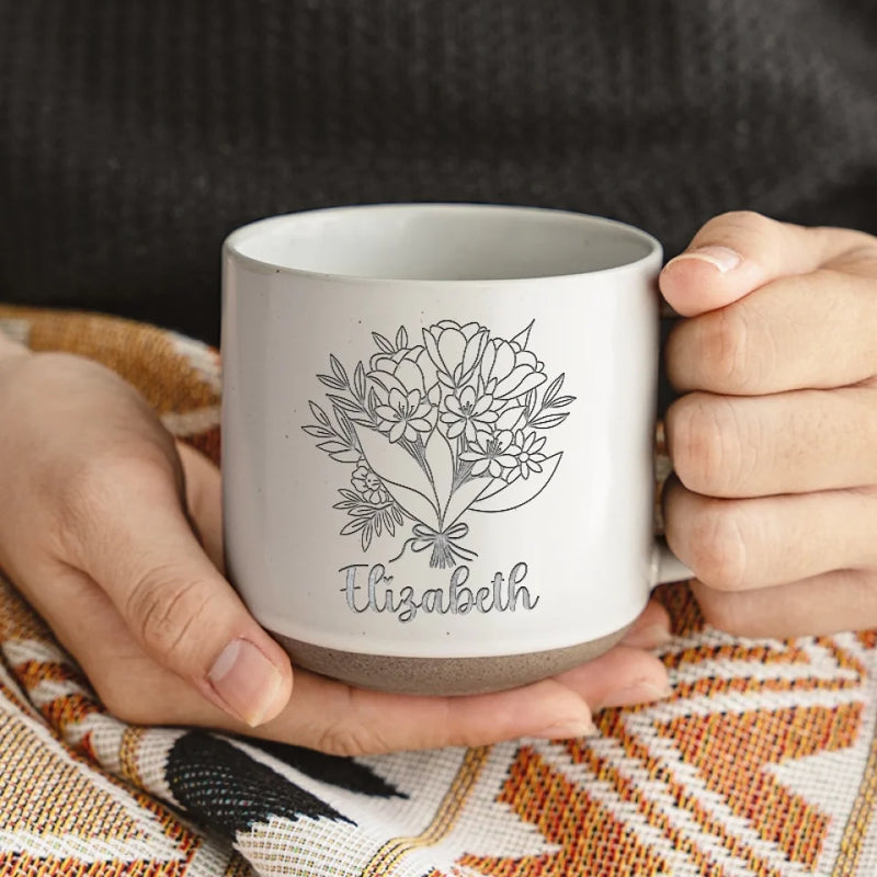 Our Friendship Blossoms Like A Garden In Spring - Bestie Personalized Custom Pottery Mug - Gift For Best Friends, BFF, Sisters