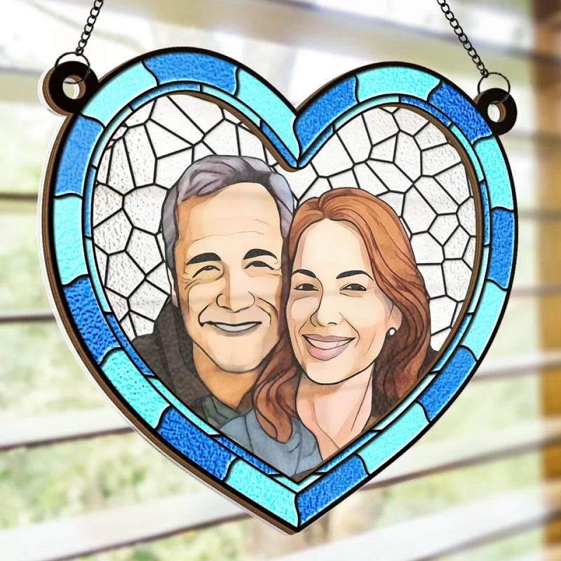 Custom Photo The Best Things In Life Are Better With You - Couple Personalized Window Hanging Suncatcher Ornament - Gift For Husband Wife, Anniversary