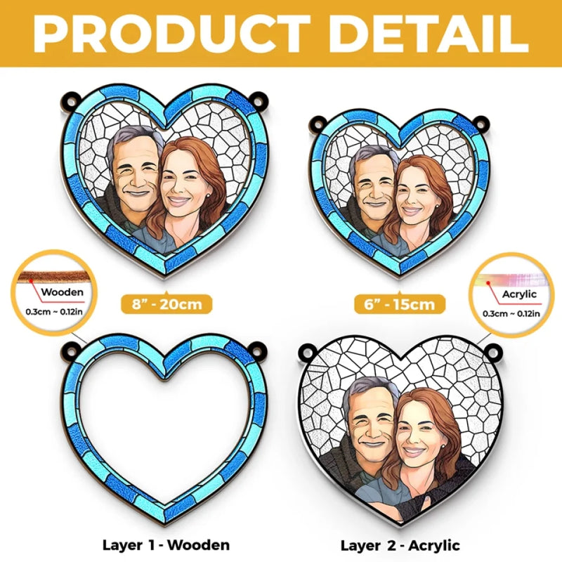 Custom Photo The Best Things In Life Are Better With You - Couple Personalized Window Hanging Suncatcher Ornament - Gift For Husband Wife, Anniversary