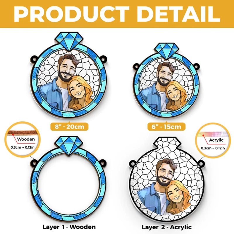 Custom Photo My Favorite Fairytale Is Our Love Story - Couple Personalized Window Hanging Suncatcher - Gift For Husband Wife, Anniversary