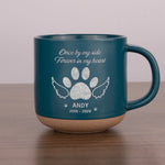 Pets And Angels Are Not Very Far Apart - Memorial Personalized Custom Pottery Mug - Sympathy Gift For Pet Owners, Pet Lovers