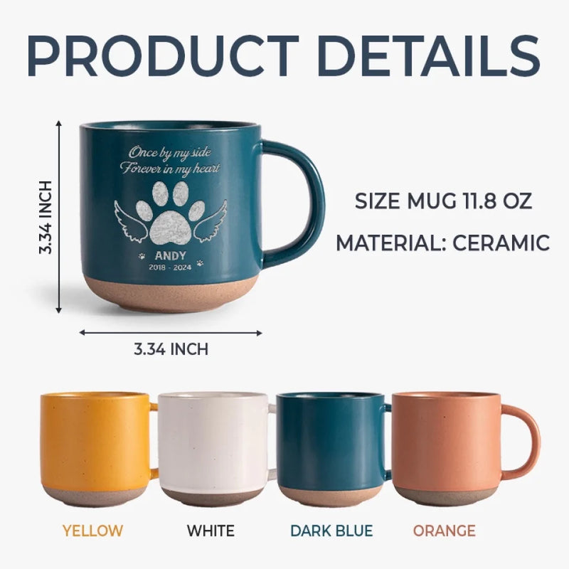 Pets And Angels Are Not Very Far Apart - Memorial Personalized Custom Pottery Mug - Sympathy Gift For Pet Owners, Pet Lovers