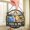 Custom Photo Together Is A Wonderful Place To Be - Couple Personalized Window Hanging Suncatcher - Gift For Husband Wife, Anniversary