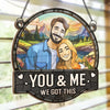 Custom Photo Together Is A Wonderful Place To Be - Couple Personalized Window Hanging Suncatcher - Gift For Husband Wife, Anniversary