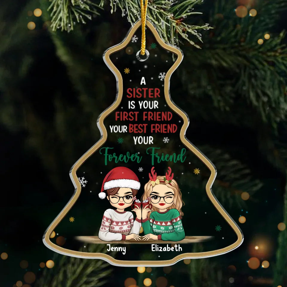 Personalized Christmas Best Friend Ornament, Bestie Ornament