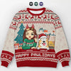 Rockin' Around The Christmas Tree, With My Pet And Me - Dog & Cat Personalized Custom Ugly Sweatshirt - Unisex Wool Jumper - Christmas Gift For Pet Owners, Pet Lovers