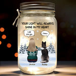 Custom Name Memorial Dog Gifts - Personalized Mason Jar Light