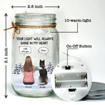 Custom Name Memorial Dog Gifts - Personalized Mason Jar Light