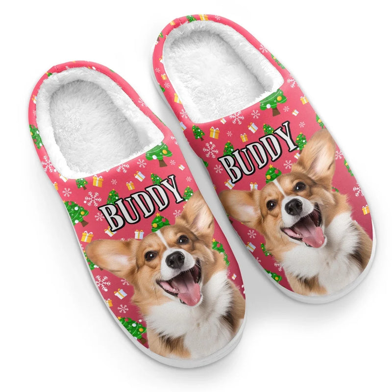 Custom Photo Cozy Feet And Happy Hearts Make The Best Memories Together - Dog & Cat Personalized Custom Fluffy Slippers - Christmas Gift For Pet Owners, Pet Lovers
