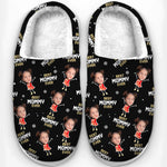 Custom Photo A Parent's Heart Finds Joy In A Child's Smile - Family Personalized Custom Fluffy Slippers - Christmas Gift For Family Members
