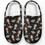 Custom Photo A Parent's Heart Finds Joy In A Child's Smile - Family Personalized Custom Fluffy Slippers - Christmas Gift For Family Members