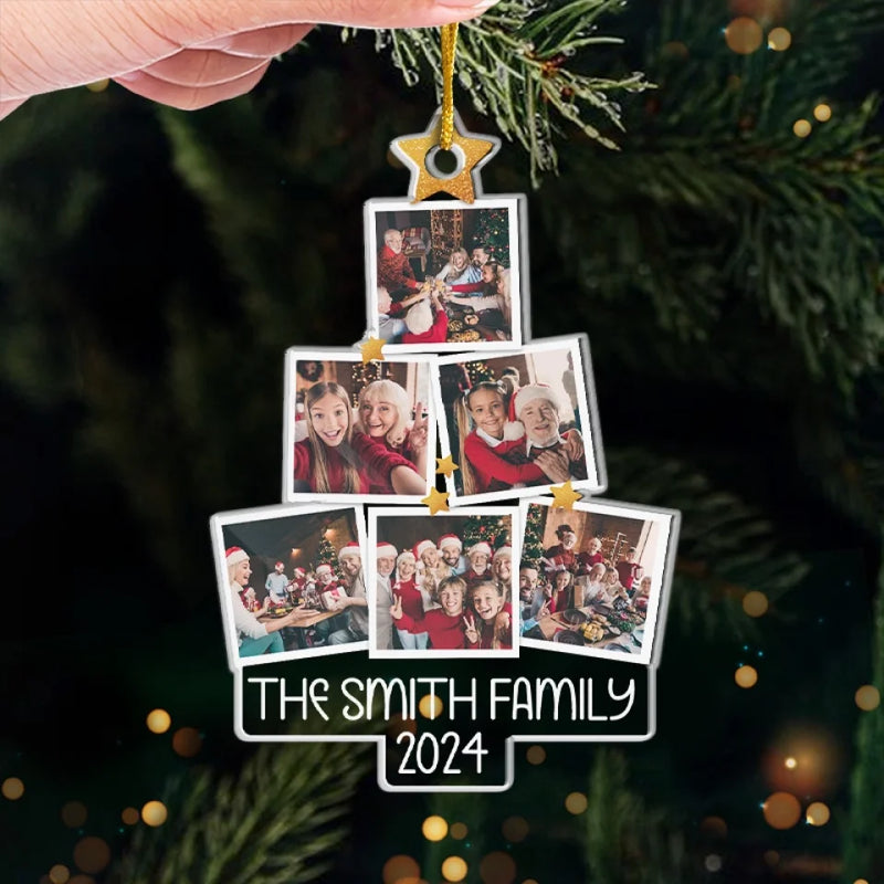 Custom Photo The True Spirit Of Christmas Is Love - Family Personalized Custom Ornament - Acrylic Custom Shaped - Christmas Gift For Family Members