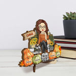 Grandma's Little Pumpkin - Family Personalized Custom 2-Layered Wooden Plaque With Stand - Gift For Mom, Grandma