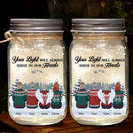 Remembering You With Love And Gratitude - Memorial Personalized Custom Mason Jar Light - Sympathy Gift, Christmas Gift For Family Members
