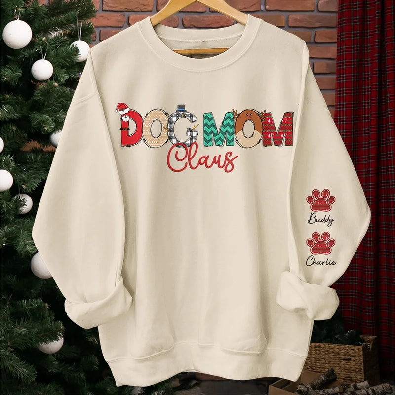 Paws And Enjoy The Holiday Spirit - Dog & Cat Personalized Custom Unisex Sweatshirt With Design On Sleeve - Christmas Gift For Pet Owners, Pet Lovers