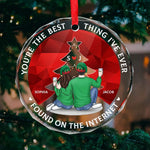 Christmas Cookie Crew - Couple Personalized Custom Circle Glass Ornament - Christmas Gift For Husband Wife, Anniversary