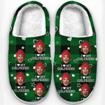 Custom Photo Christmas Gifts for Wife - Personalized Fluffy Slipper