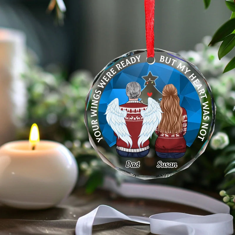 You Will Remain In Our Hearts Forever - Memorial Personalized Custom Circle Glass Ornament - Sympathy Gift, Christmas Gift For Family Members