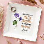 Sometimes You Forget You're Awesome AMZ - Bestie Personalized Custom Jewelry Dish - New Arrival, Gift For Best Friends, BFF, Sisters, Mom, Daughter