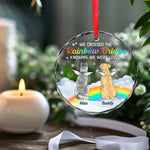 Custom Pet Name Rainbow Bridge Memorial Gifts - Personalized Glass Ornament