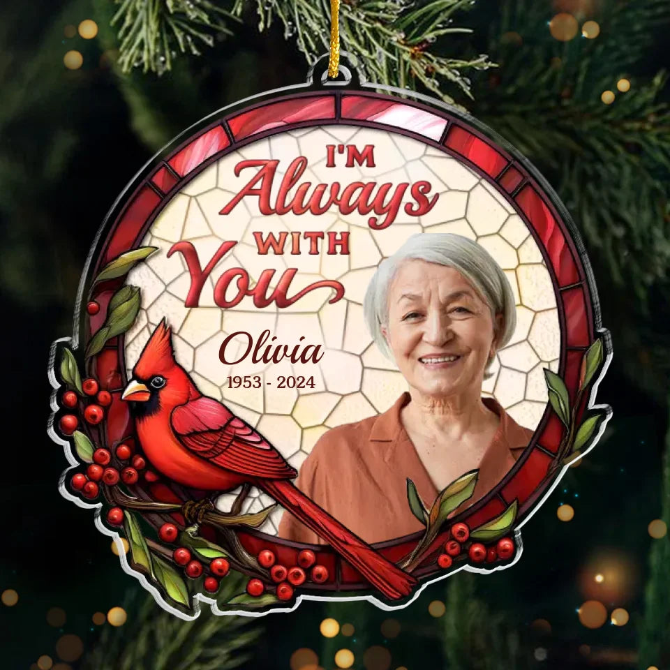 Custom Photo Remembered With Love - Memorial Personalized Custom Ornament - Acrylic Custom Shaped - Christmas Gift, Sympathy Gift For Family Members