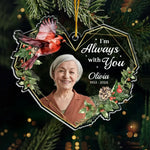 Custom Photo Memorial Cardinal Christmas Decor - Personalized Ornament