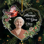 Custom Photo Memorial Cardinal Christmas Decor - Personalized Ornament