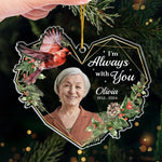 Custom Photo Memorial Cardinal Christmas Decor - Personalized Ornament