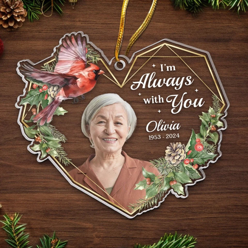 Custom Photo I'm Always With You - Memorial Personalized Custom Ornament - Acrylic Custom Shaped - Sympathy Gift, Christmas Gift For Family Members