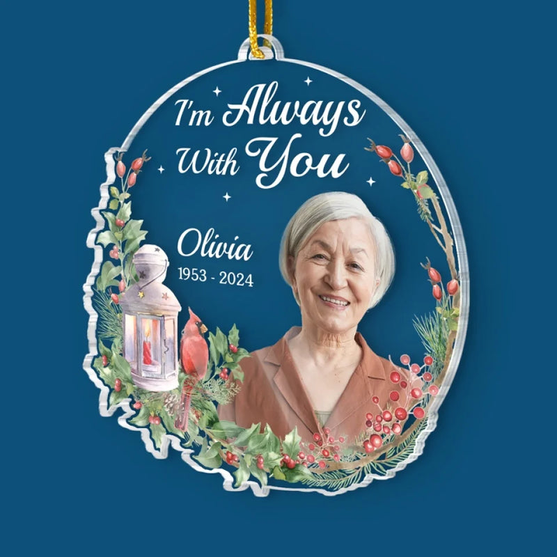 Custom Photo Gone From Our Sight, But Never From Our Hearts - Memorial Personalized Custom Ornament - Acrylic Custom Shaped - Sympathy Gift, Christmas Gift For Family Members