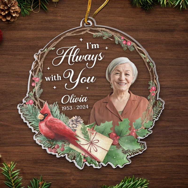 Custom Photo I Wish You Healing And Peace - Memorial Personalized Custom Ornament - Acrylic Custom Shaped - Sympathy Gift, Christmas Gift For Family Members