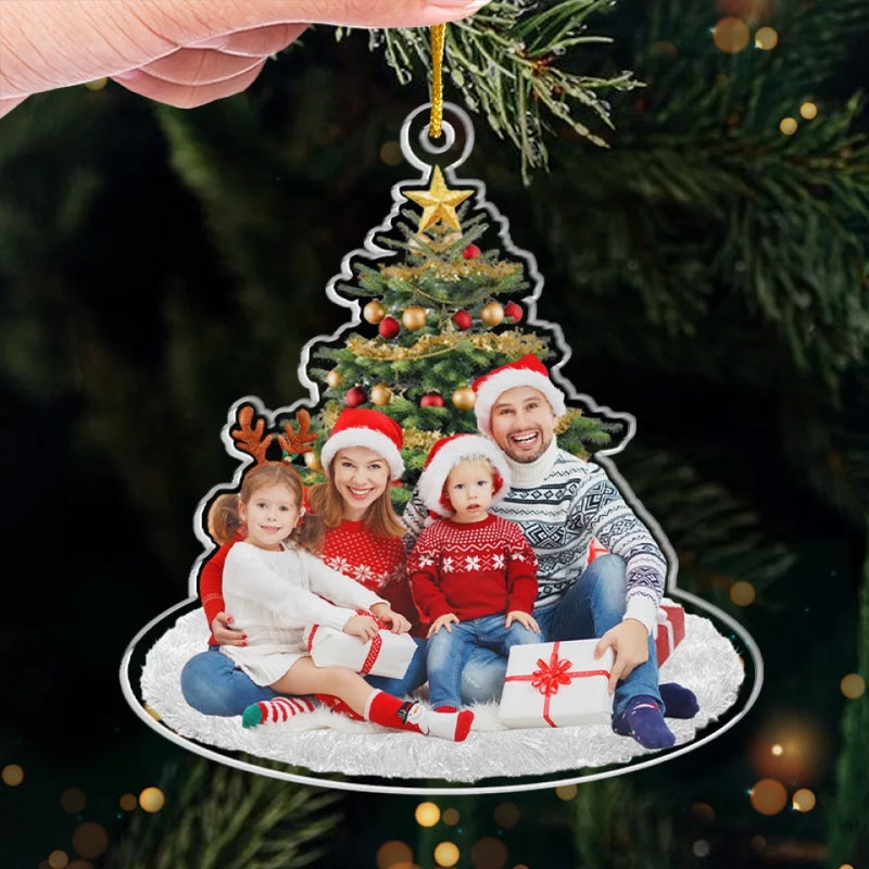 Custom Photo My Family Knows How To Sparkle At Christmas! - Family Personalized Custom Ornament - Acrylic Custom Shaped - Christmas Gift For Family Members