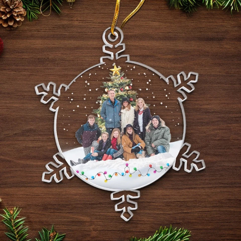 Custom Photo Christmas Magic Is In The Air - Family Personalized Custom Ornament - Acrylic Custom Shaped - Christmas Gift For Family Members