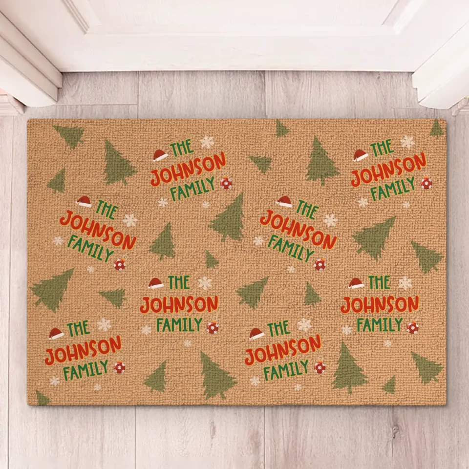 Family Makes The Season Bright - Family Personalized Custom Home Decor Decorative Mat - Christmas Gift For Family Members