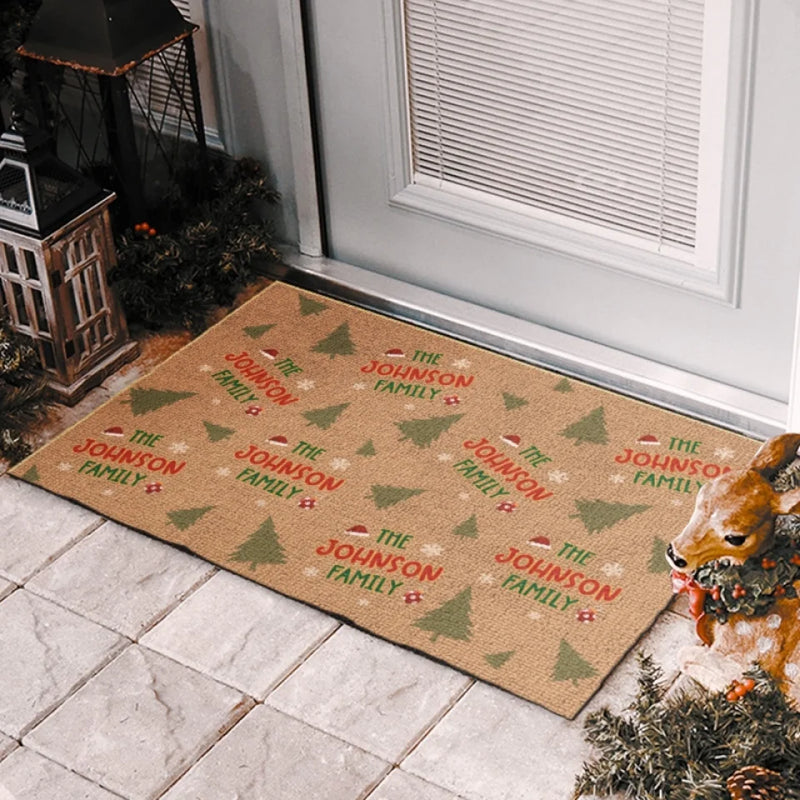 Family Makes The Season Bright - Family Personalized Custom Home Decor Decorative Mat - Christmas Gift For Family Members