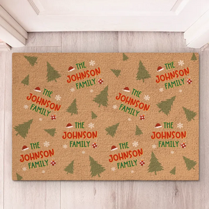 Family Makes The Season Bright - Family Personalized Custom Home Decor Decorative Mat - Christmas Gift For Family Members