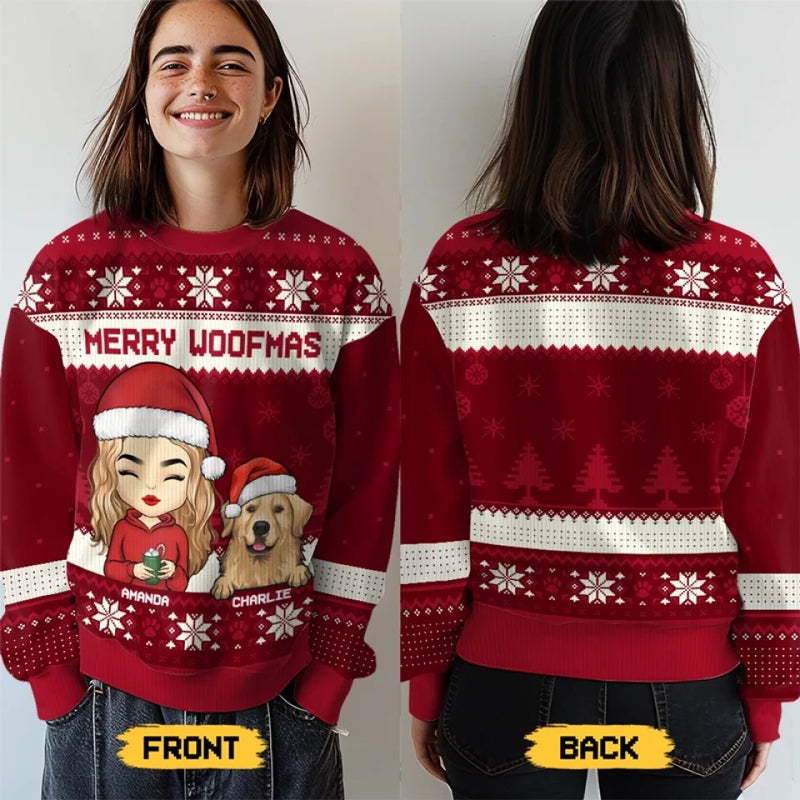 Together Is Our Favorite Place To Be This Christmas - Dog & Cat Personalized Custom Ugly Sweatshirt - Unisex Wool Jumper - Christmas Gift For Pet Owners, Pet Lovers