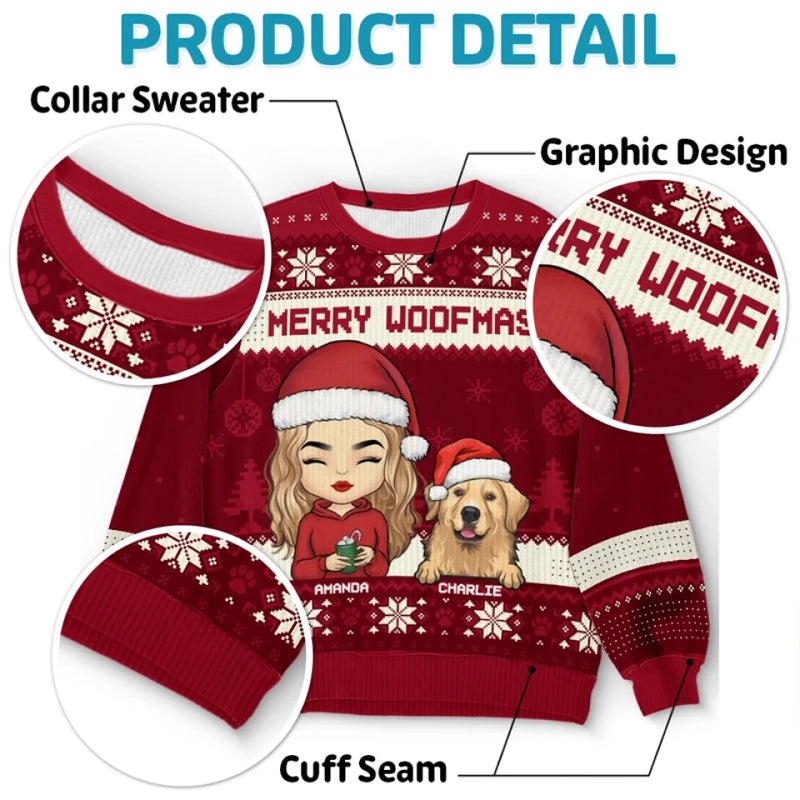 Together Is Our Favorite Place To Be This Christmas - Dog & Cat Personalized Custom Ugly Sweatshirt - Unisex Wool Jumper - Christmas Gift For Pet Owners, Pet Lovers