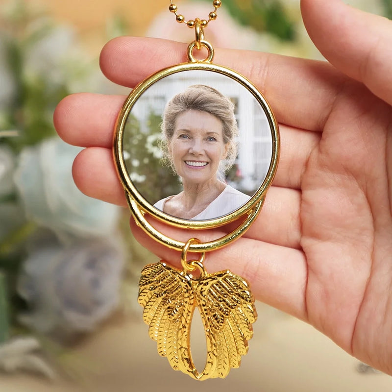 Custom Photo Untill I See You Again - Personalized Custom Memorial Charm Angel Wings - Sympathy Gift For Family Members