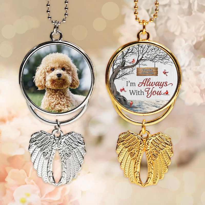 Custom Photo Not A Day Goes By That You're Not Missed - Personalized Custom Memorial Charm Angel Wings - Sympathy Gift For Pet Owners, Pet Lovers
