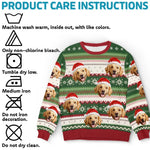 Custom Photo We Whisker You A Merry Christmas! - Dog & Cat Personalized Custom Ugly Sweatshirt - Unisex Wool Jumper - Christmas Gift For Pet Owners, Pet Lovers