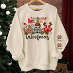 Happy Pawlidays - Dog & Cat Personalized Custom Unisex Sweatshirt With Design On Sleeve - Christmas Gift For Pet Owners, Pet Lovers